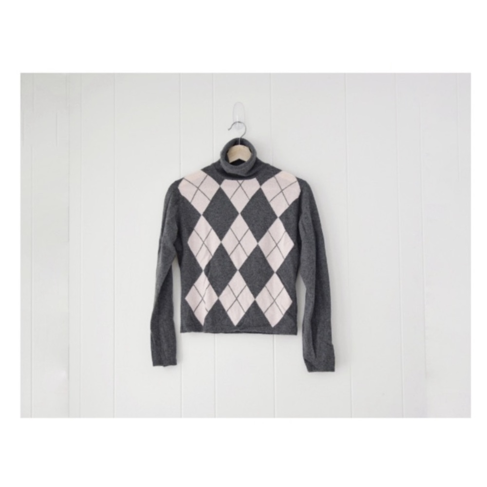 Johnstons cashmere argyle turtleneck